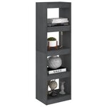 vidaXL Bibliothèque/Séparateur de pièce Gris 40x30x135 5 cm Pin massif