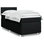 vidaXL Sommier à lattes de lit et matelas Noir 80x200 cm Tissu