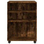 vidaXL Table d'appoint avec roues chêne fumé bois d'ingénierie