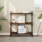 vidaXL Bibliothèque 3 niveaux chêne fumé 76x32x88 cm bois d'ingénierie
