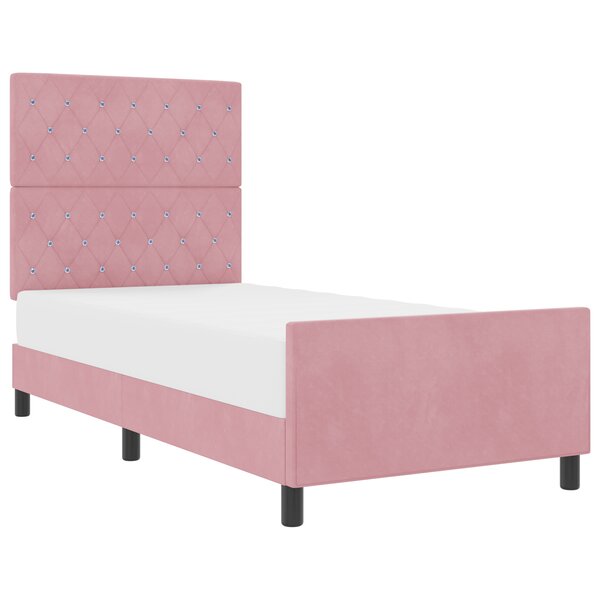 Cadre de lit vidaXL Rose 90x200 cm Velours