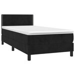 vidaXL Sommier à lattes de lit avec matelas LED Noir 80x200cm Velours