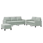 vidaXL Ensemble de canapés 3 Pièces avec coussins Gris clair Velours