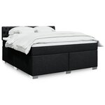 vidaXL Sommier à lattes de lit avec matelas Noir 180x200 cm Tissu