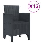 Ensemble de salle à manger de jardin vidaXL 13 pièces Anthracite Poly Rattan