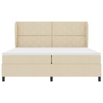 vidaXL Lit plateforme avec matelas - Crème - 200x200 cm Tissu