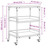 vidaXL Chariot de cuisine sonoma gris 60x41x80 5 cm bois d'ingénierie