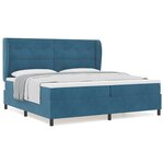 Lit à ressort vidaXL avec matelas bleu foncé 200x200 cm en velours