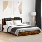 vidaXL Cadre de lit sans matelas chêne fumé 150x200 cm