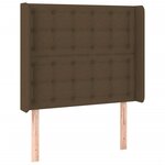 vidaXL Sommier à lattes de lit matelas LED Marron foncé 90x200cm Tissu