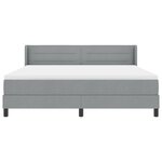 Lit à ressorts vidaXL avec Matelas Gris Clair 180x200 cm Tissu