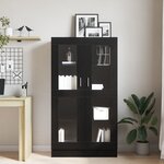 Bibliothèque vidaXL en noir et chêne  82 5x30 5x150 cm  en bois d'ingénierie