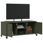 vidaXL Meuble TV vert olive 100 5x39x43 5 cm acier laminé à froid