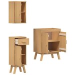 vidaXL Ensemble de meubles de salle de bain en pin 3 pièces