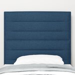 vidaXL Tête de Lit LED Design Lignes Bleues 90 cm Tissu