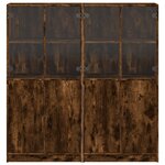 vidaXL Bibliothèque avec portes chêne fumé 136x37x142 cm