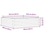 vidaXL Jardinière cire marron 100x100x23 cm bois de pin massif