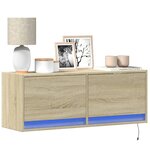 vidaXL Meuble TV mural avec lumières LED chêne sonoma 100x31x35 cm