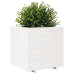 vidaXL Jardinière blanc 70x70x72 cm bois de pin massif