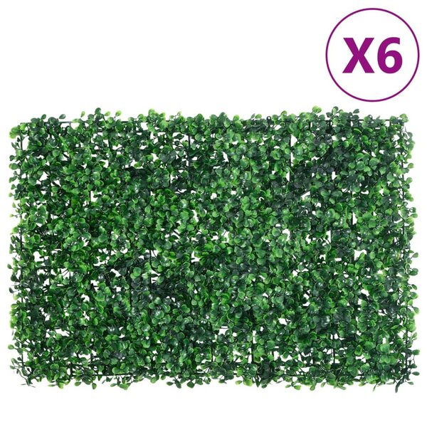  vidaXL Clôture à feuilles d’arbustes artificiels  6 Pièces vert 40x60 cm