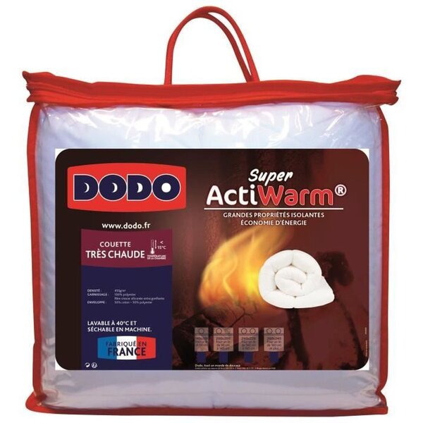 Couette tres chaude SUPER ACTIWARM 200 x 200 cm blanc