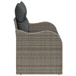 Canapé de jardin 2 places avec coussins Gris en Poly Rattan