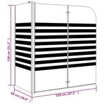 vidaXL Cabine de douche à rayures 120x68x130 cm Verre trempé