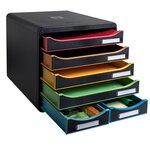 Module De Classement Big Box Maxi 6 Tiroirs Black Office - Noir/arlequin - Exacompta