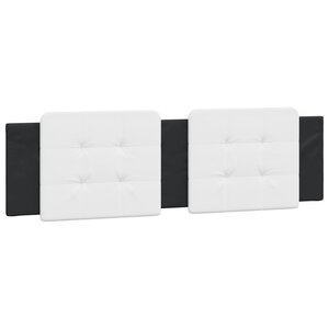 vidaXL Coussin de tête de lit blanc et noir 180 cm similicuir