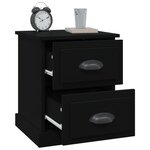 vidaXL Tables de chevet 2 Pièces noir 39x39x47 5 cm bois d'ingénierie