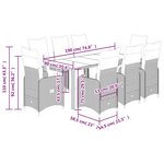 vidaXL Ensemble de bistro de jardin 9 Pièces coussins marron poly rotin