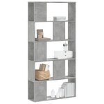 vidaXL Bibliothèque 5 niveaux gris béton bois d'ingénierie