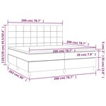 vidaXL Sommier à lattes de lit et matelas et LED Bleu 200x200 cm Tissu