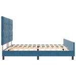 Cadre de lit vidaXL Bleu foncé 200x200 cm Velours