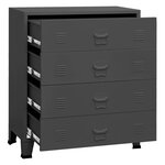 vidaXL Armoire à tiroirs industrielle Anthracite 78x40x93 cm Métal