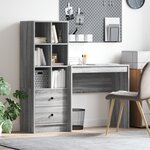 vidaXL Bureau avec rangement Gris Sonoma Bois d'ingénierie