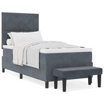 vidaXL Lit avec Sommier et Matelas Gris Foncé 100x200 cm Velours