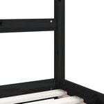 vidaXL Cadre de lit pour enfants noir 90x190 cm bois de pin massif