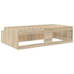 vidaXL Cadre de lit de rangement Chêne Sonoma 100x200 cm