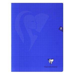 cahier piqué Mimesys polypro 24x32cm 48p séyès Bleu marine CLAIREFONTAINE