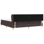 vidaXL Cadre de Lit avec Matelas - Marron Foncé - 200x200 cm - Tissu