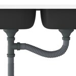 vidaXL Évier de cuisine à double lavabo argenté 800x500x155 mm inox