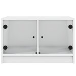vidaXL Table basse avec portes en verre blanc 68x50x42 cm
