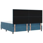 Lit Box Spring vidaXL avec Matelas Bleu Foncé 200x200 cm Velours