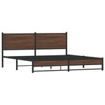 vidaXL Cadre de lit en métal sans matelas chêne marron 160x200 cm