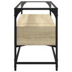 vidaXL Meuble TV avec dessus en verre chêne sonoma bois d'ingénierie