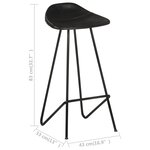 vidaXL Tabourets de bar lot de 2 noir cuir véritable