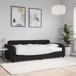 vidaXL Lit de jour avec matelas noir 90x190 cm velours