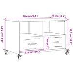 vidaXL Meuble TV jaune moutarde 68x39x43 5 cm acier laminé à froid