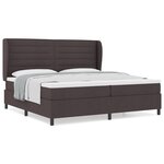 Lit à ressorts vidaXL avec matelas marron foncé 200x200 cm en tissu